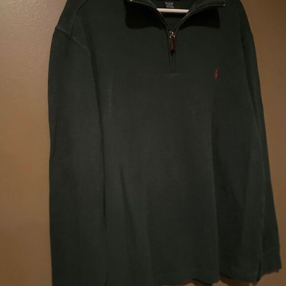 Polo Ralph Lauren Emerald Green Half Zip Pullover Pony Embroidered Size Large - Picture 9 of 10